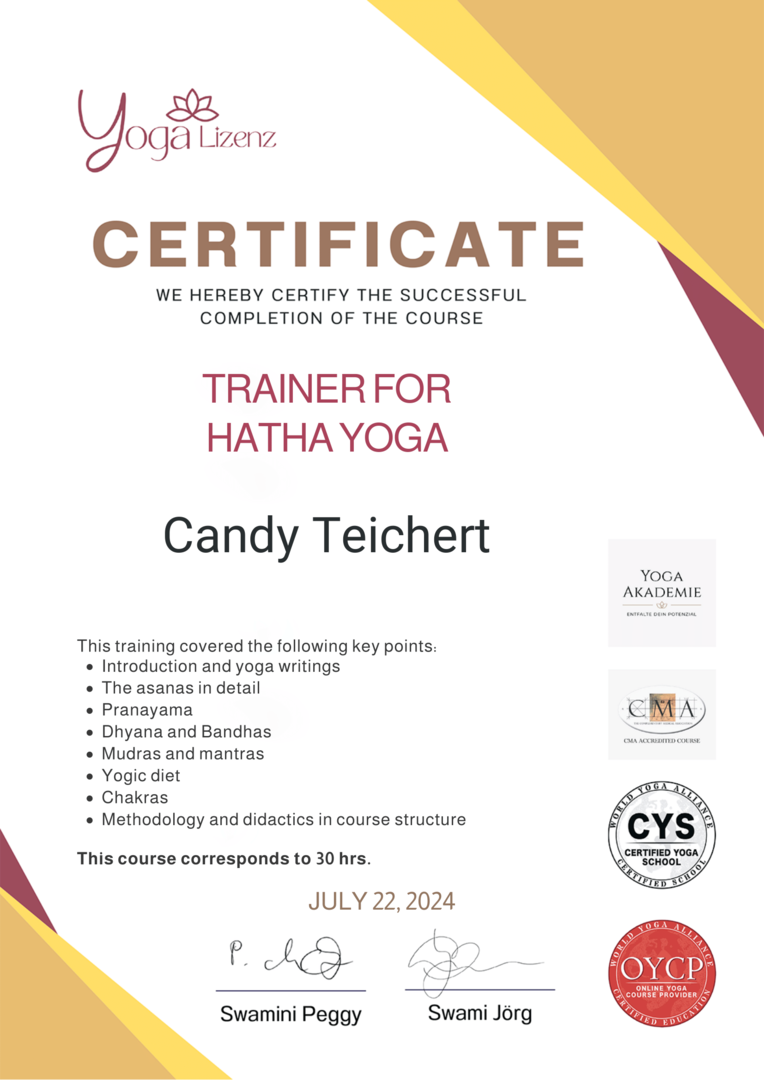 Trainerin für Hatha Yoga